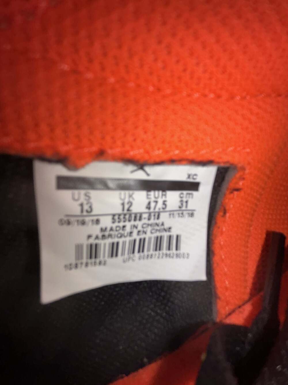 Nike Air Jordan 1 High OG Neutral Grey Hyper Crimson Size 13 - Picture 9 of 10